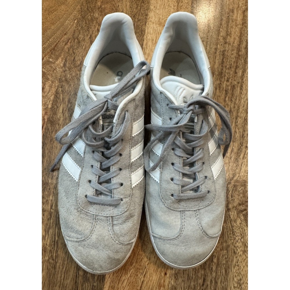 Adidas Gazelle Gray Suede Casual Low Lace Up Sneakers Shoes Size Womens 8.5 M